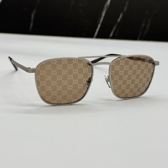 NEW GUCCI SUNGLASSES SILVER BROWN UNISEX EYEWEAR GUCCI GG1881S 004 main image 11